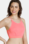 Zivame Pointelle Double Layered Non Wired Full Coverage Bralette - Salmon Rose — thumbnail 3